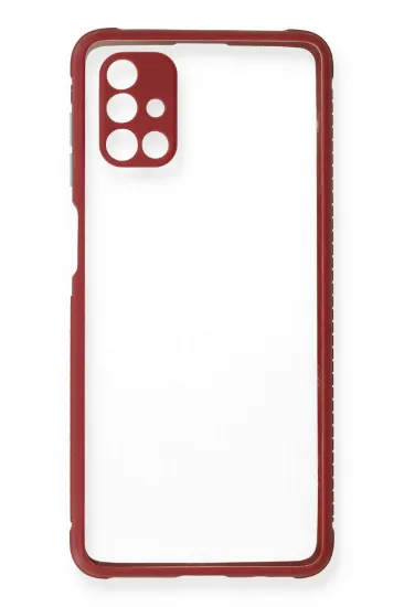 Newface Samsung Galaxy M51 Kılıf Miami Şeffaf Silikon - Fuşya resmi
