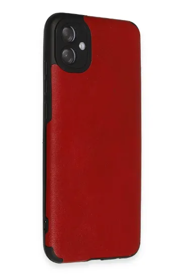 Newface Samsung Galaxy A04E Kılıf Loop Deri Silikon - Kırmızı resmi