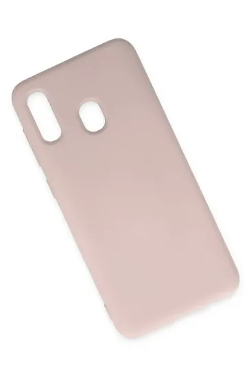 Newface Samsung Galaxy A20 Kılıf Nano içi Kadife Silikon - Pudra resmi