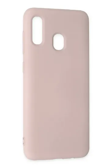 Newface Samsung Galaxy A20 Kılıf Nano içi Kadife Silikon - Pudra resmi