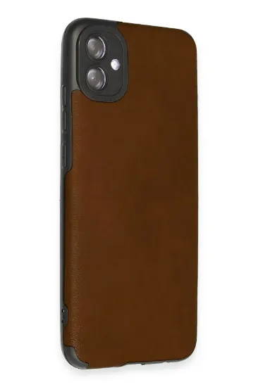 Newface Samsung Galaxy A04E Kılıf Loop Deri Silikon - Kahverengi resmi