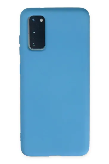 Newface Samsung Galaxy S20 Kılıf Nano içi Kadife Silikon - Mavi resmi