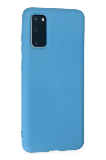 Newface Samsung Galaxy S20 Kılıf Nano içi Kadife Silikon - Mavi resmi