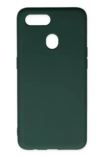 Newface Oppo A12 Kılıf Nano içi Kadife Silikon - Koyu Yeşil resmi