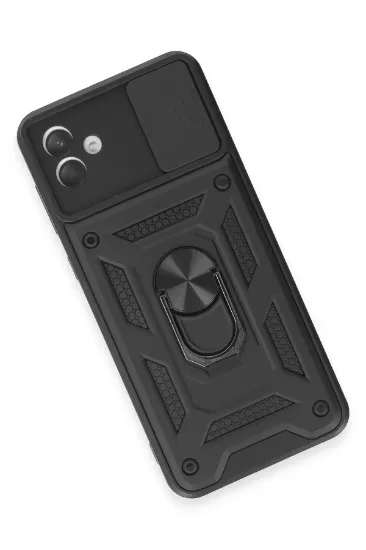 Newface Samsung Galaxy A04E Kılıf Pars Lens Yüzüklü Silikon - Siyah resmi