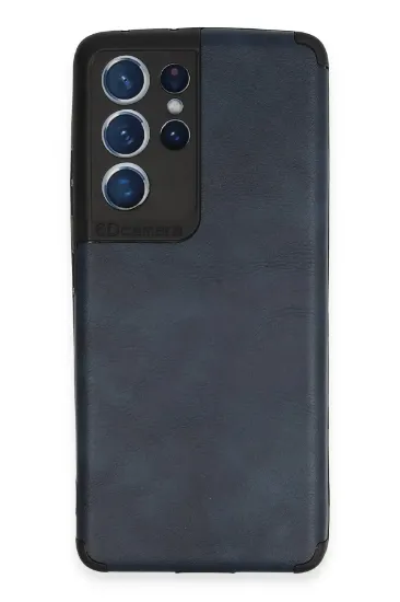 Newface Samsung Galaxy S21 Ultra Kılıf Loop Deri Silikon - Lacivert resmi