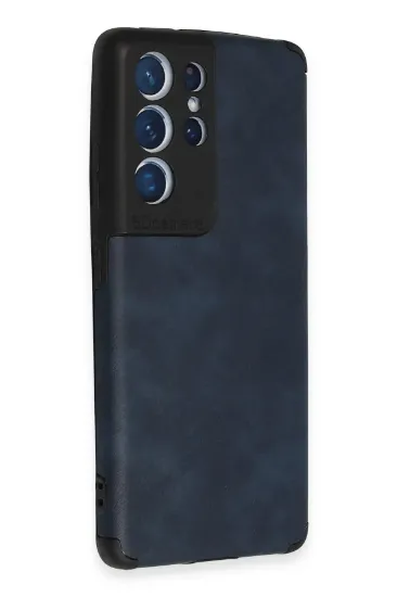Newface Samsung Galaxy S21 Ultra Kılıf Loop Deri Silikon - Lacivert resmi