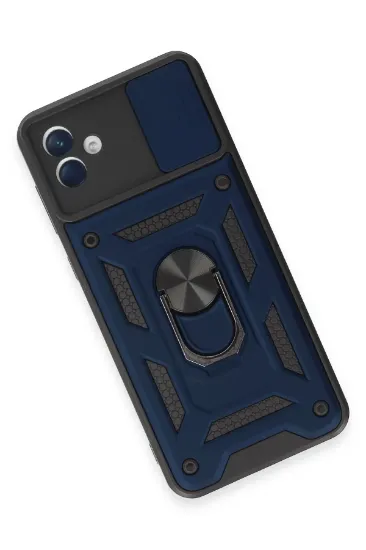 Newface Samsung Galaxy A04E Kılıf Pars Lens Yüzüklü Silikon - Lacivert resmi