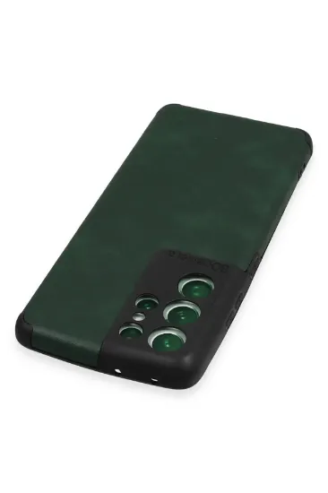 Newface Samsung Galaxy S21 Ultra Kılıf Loop Deri Silikon - Yeşil resmi