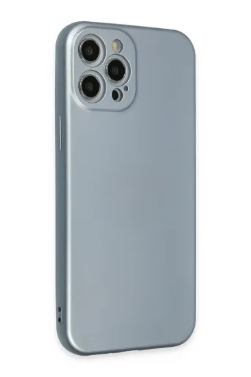 Newface iPhone 12 Pro Max Kılıf Nano içi Kadife Silikon - Sky Blue resmi