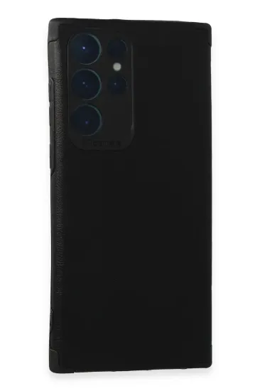 Newface Samsung Galaxy S22 Ultra Kılıf Loop Deri Silikon - Siyah resmi