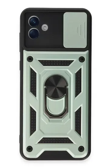 Newface Samsung Galaxy A04E Kılıf Pars Lens Yüzüklü Silikon - Yeşil resmi