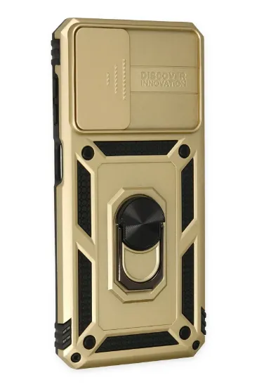 Newface Samsung Galaxy A33 5G Kılıf Pars Lens Yüzüklü Silikon - Gold resmi