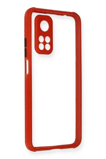 Newface Xiaomi Mi 10T Pro Kılıf Miami Şeffaf Silikon - Kırmızı resmi