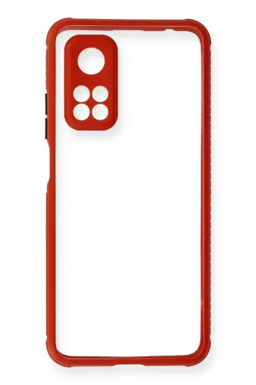 Newface Xiaomi Mi 10T Pro Kılıf Miami Şeffaf Silikon - Kırmızı resmi