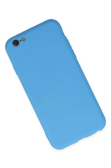 Newface iPhone 6 Plus Kılıf Nano içi Kadife Silikon - Mavi resmi