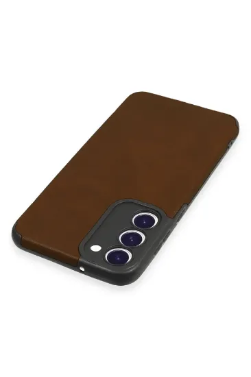Newface Samsung Galaxy S23 Plus Kılıf Loop Deri Silikon - Kahverengi resmi