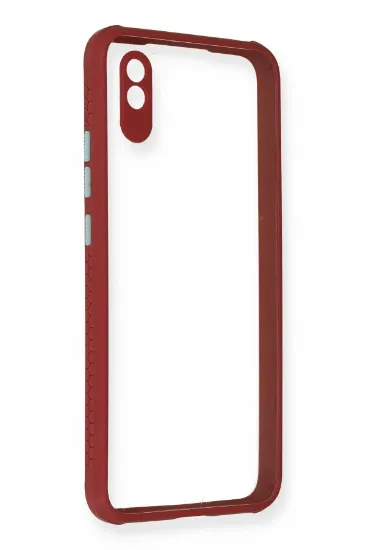 Newface Xiaomi Redmi 9A Kılıf Miami Şeffaf Silikon - Fuşya resmi