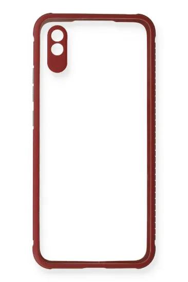 Newface Xiaomi Redmi 9A Kılıf Miami Şeffaf Silikon - Fuşya resmi