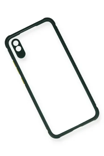 Newface Xiaomi Redmi 9A Kılıf Miami Şeffaf Silikon - Koyu Yeşil resmi