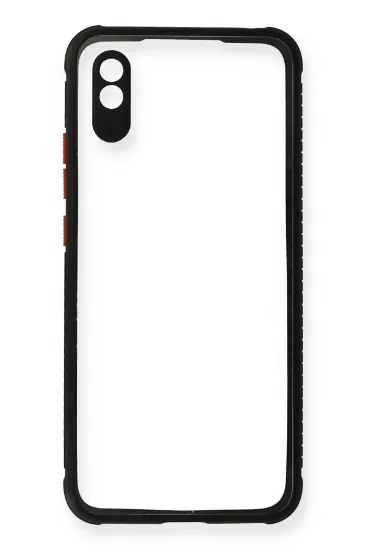Newface Xiaomi Redmi 9A Kılıf Miami Şeffaf Silikon - Siyah resmi