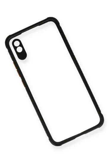 Newface Xiaomi Redmi 9A Kılıf Miami Şeffaf Silikon - Siyah resmi