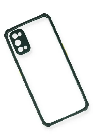 Newface Realme 7 Pro Kılıf Miami Şeffaf Silikon - Koyu Yeşil resmi