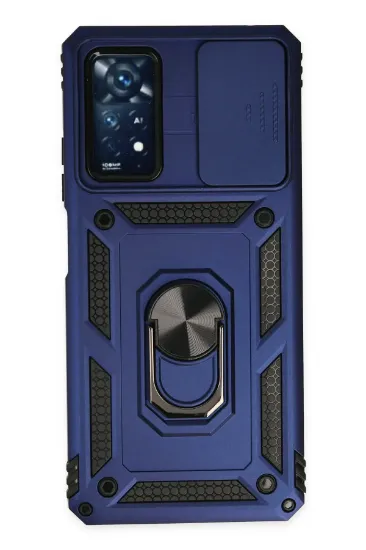 Newface Xiaomi Redmi Note 11 Pro Kılıf Pars Lens Yüzüklü Silikon - Lacivert resmi