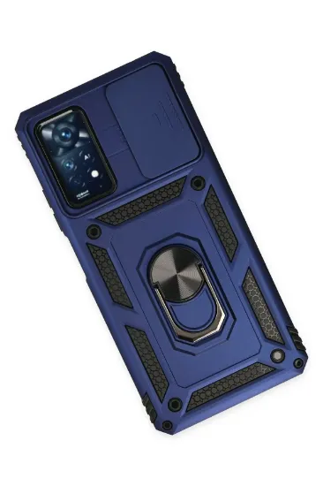 Newface Xiaomi Redmi Note 11 Pro Kılıf Pars Lens Yüzüklü Silikon - Lacivert resmi