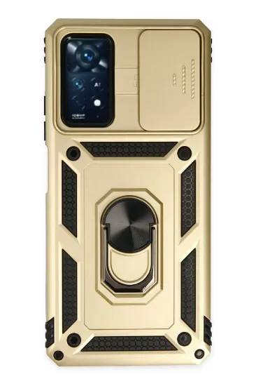 Newface Xiaomi Redmi Note 11 Pro Kılıf Pars Lens Yüzüklü Silikon - Gold resmi