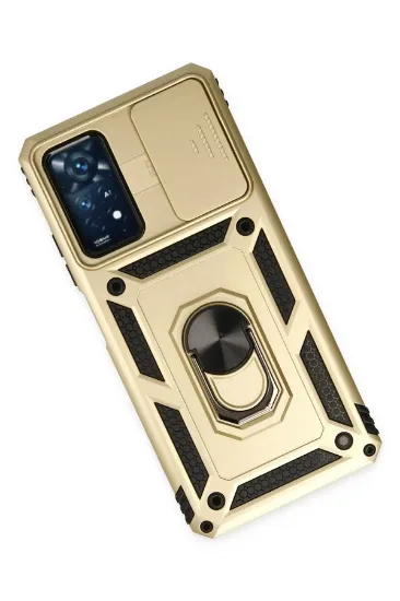 Newface Xiaomi Redmi Note 11 Pro Kılıf Pars Lens Yüzüklü Silikon - Gold resmi
