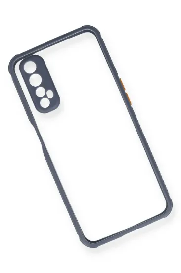 Newface Realme 7 Kılıf Miami Şeffaf Silikon - Gri resmi