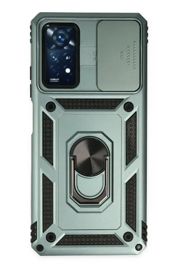Newface Xiaomi Redmi Note 11 Pro Kılıf Pars Lens Yüzüklü Silikon - Yeşil resmi