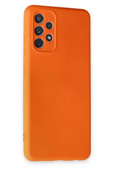 Newface Samsung Galaxy A72 Kılıf Nano içi Kadife Silikon - Turuncu resmi