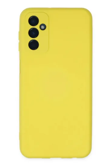 Newface Samsung Galaxy M23 Kılıf Nano içi Kadife Silikon - Sarı resmi