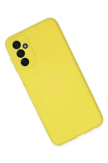 Newface Samsung Galaxy M23 Kılıf Nano içi Kadife Silikon - Sarı resmi