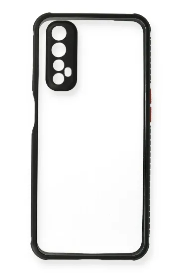 Newface Realme 7 Kılıf Miami Şeffaf Silikon - Siyah resmi