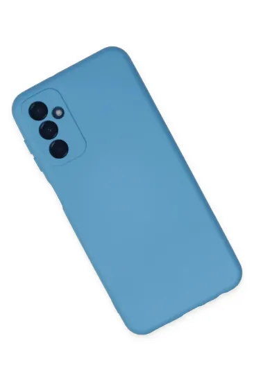 Newface Samsung Galaxy M23 Kılıf Nano içi Kadife Silikon - Mavi resmi