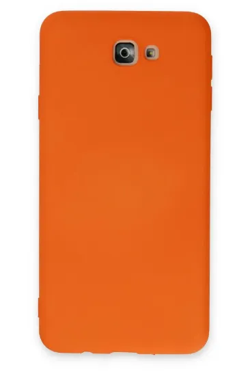 Newface Samsung Galaxy J7 Prime Kılıf Nano içi Kadife Silikon - Turuncu resmi