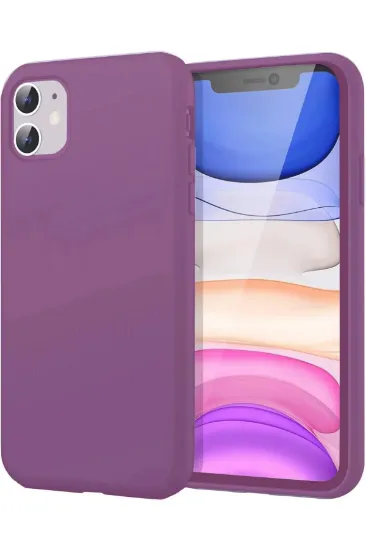 Newface iPhone 11 Kılıf First Silikon - Mürdüm resmi