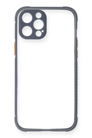Newface iPhone 12 Pro Kılıf Miami Şeffaf Silikon - Gri resmi