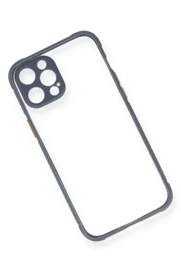 Newface iPhone 12 Pro Kılıf Miami Şeffaf Silikon - Gri resmi