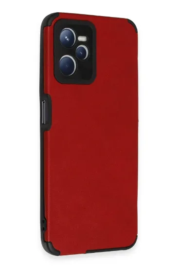 Newface Realme C35 Kılıf Loop Deri Silikon - Kırmızı resmi