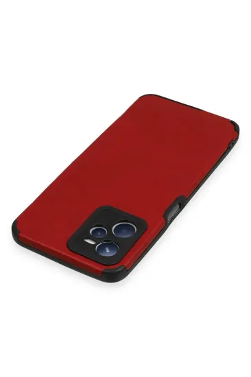 Newface Realme C35 Kılıf Loop Deri Silikon - Kırmızı resmi