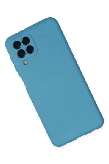 Newface Samsung Galaxy M33 Kılıf Nano içi Kadife Silikon - Mavi resmi