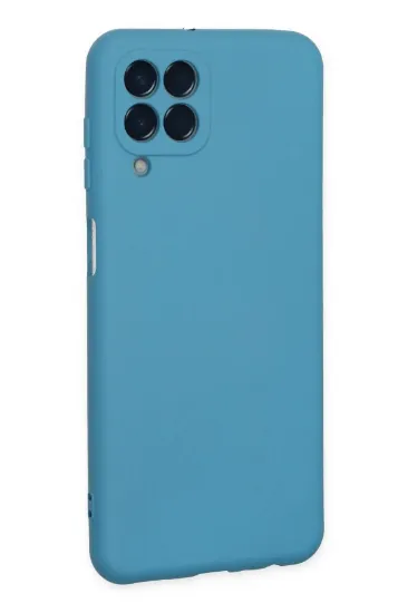 Newface Samsung Galaxy M33 Kılıf Nano içi Kadife Silikon - Mavi resmi