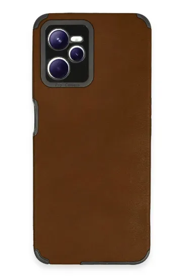 Newface Realme C35 Kılıf Loop Deri Silikon - Kahverengi resmi