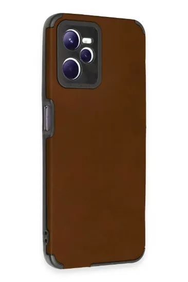 Newface Realme C35 Kılıf Loop Deri Silikon - Kahverengi resmi