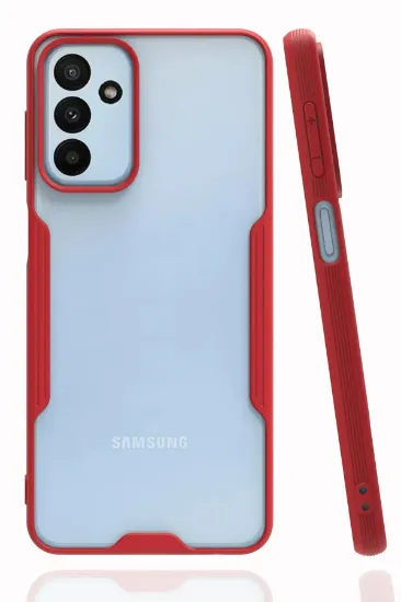 Newface Samsung Galaxy M23 Kılıf Platin Silikon - Kırmızı resmi