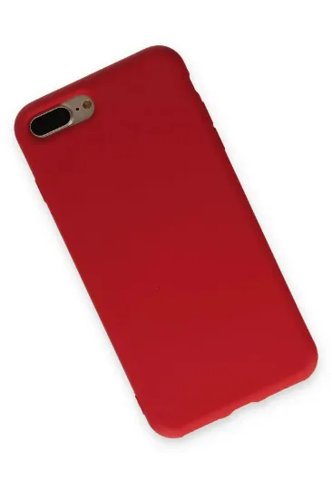 Newface iPhone 7 Plus Kılıf Nano içi Kadife Silikon - Kırmızı resmi